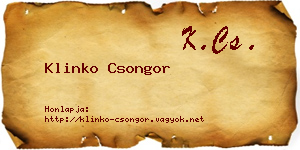 Klinko Csongor névjegykártya